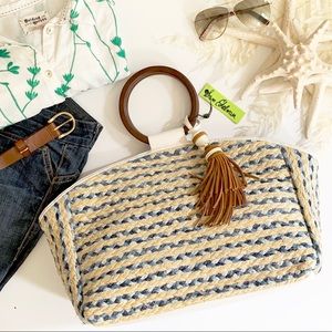 ✂️ 🎉🎉HP🎉🎉Sam Edelman Woven Tote Wood Handle